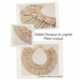 Collier'thnique en papier
#laurencelehel #purpapier #paperartiste
#pieceunique #uniquepiece papier