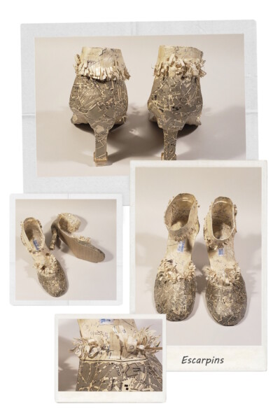 Une paire d'escarpins rétro en papier Escarpins rétro
